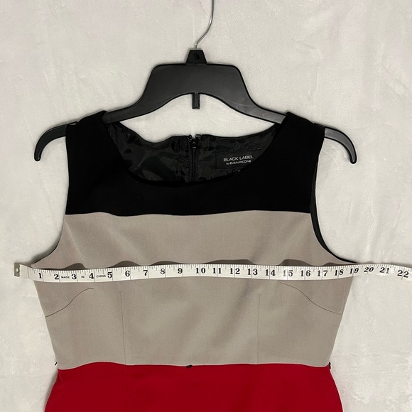 EVAN PICONE Colorblock Sleeveless Dress - Black, Gray, and Red - Picture 3 of 7
